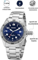 Relógio Orient Masculino Analógico Prateado MGSS1155A