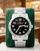 Relógio Technos Masculino Militar Aço inoxidável Prata Analógico