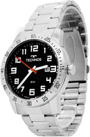 Relógio Technos Masculino Militar Aço inoxidável Prata Analógico