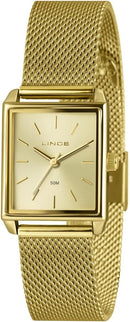 Relógio Lince Feminino Ref: Lqg4766l25 C1kx Retangular Dourado